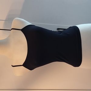 Small Black Body Central Stretchy Tank Top with Adjustable Straps